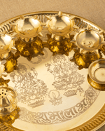 Authentic Brass Aarti Thali Lakshmiji & Ganeshji Engraved