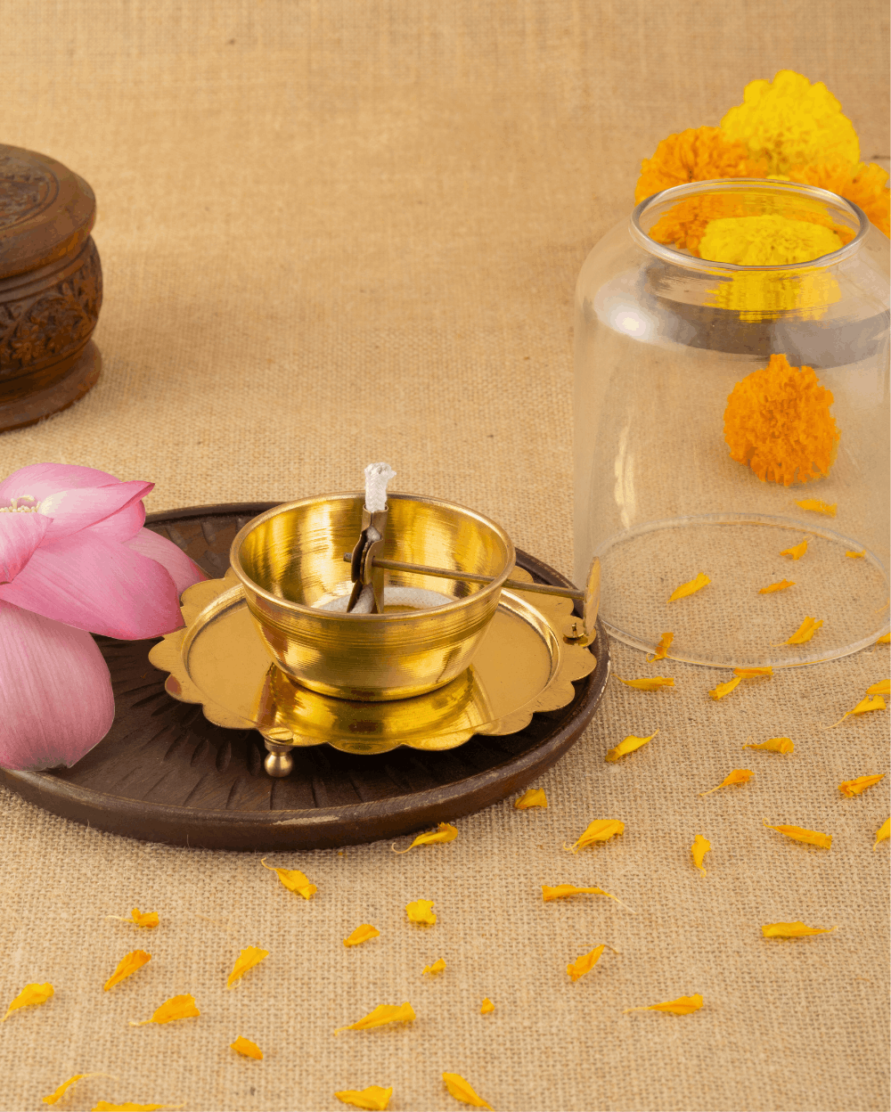 Authentic Brass Adjustable Akhand Diya
