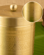 Authentic Brass Antique Container Engraved Set of 2