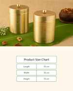Premium Brass Antique Container Engraved Set of 2