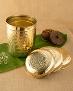 Classic Brass Classic Hammered Big Container Set of 3 Pcs