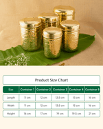 Premium Brass Classic Hammered Container Set of 5 Pcs