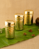 Authentic Brass Classic Hammered Tea-Coffee-Sugar Container Set