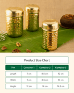 Premium Brass Classic Hammered Tea-Coffee-Sugar Container Set