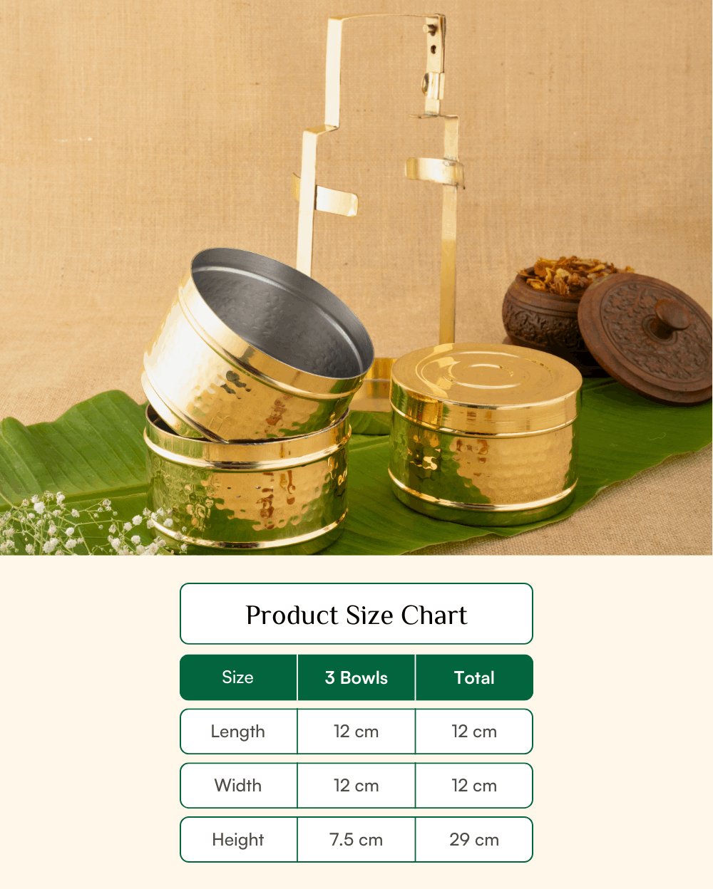 Premium Brass Classic Hammered Tiffin