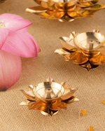 Pure Brass Copper Lotus Deep Set of 4