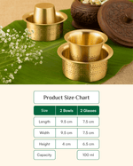 Premium Brass Elite Coffee Dabra Engraved Set of 2