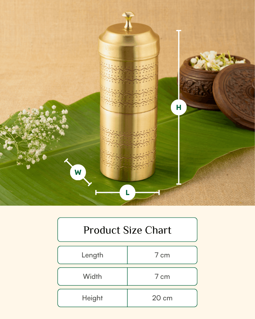 Premium Brass Elite Coffee Filter Engraved