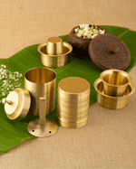 Authentic Brass Elite Coffee Filter with Coffee Dabra Set of 2 Engraved