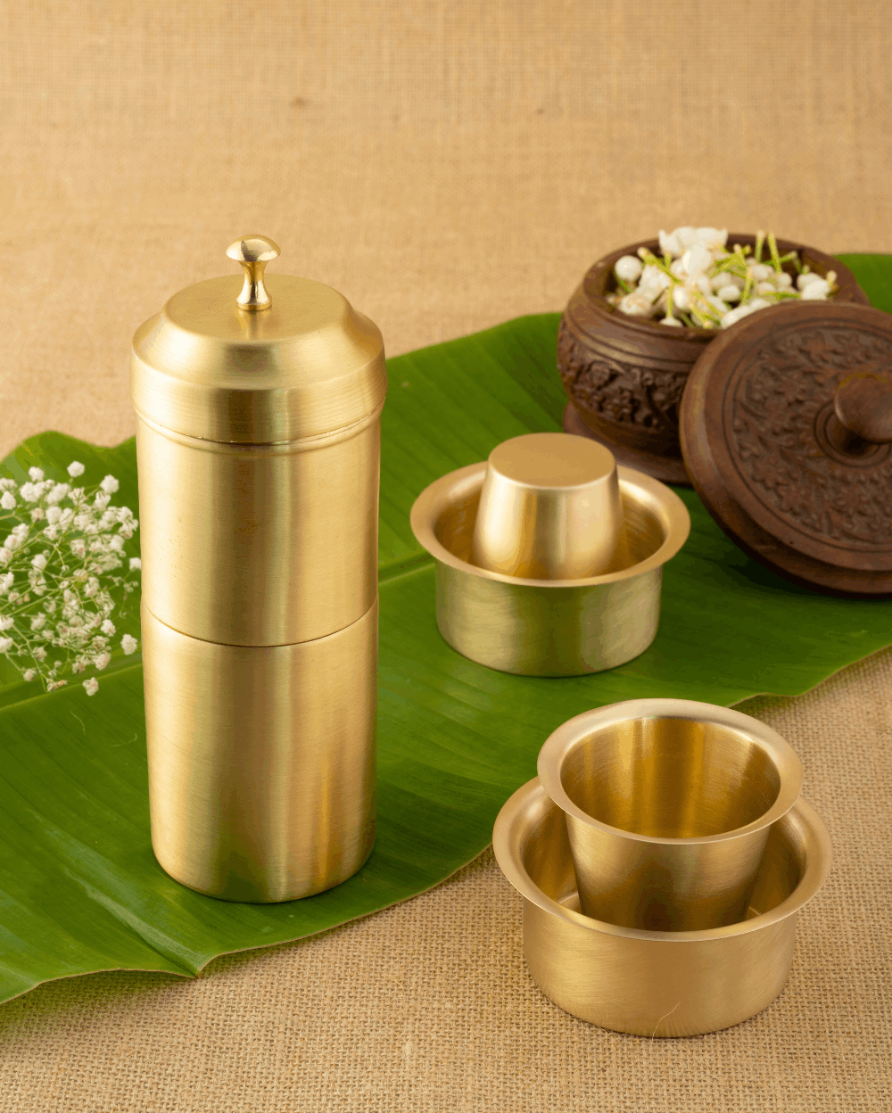 Brass Elite Coffee Filter with Coffee Dabra Set of 2