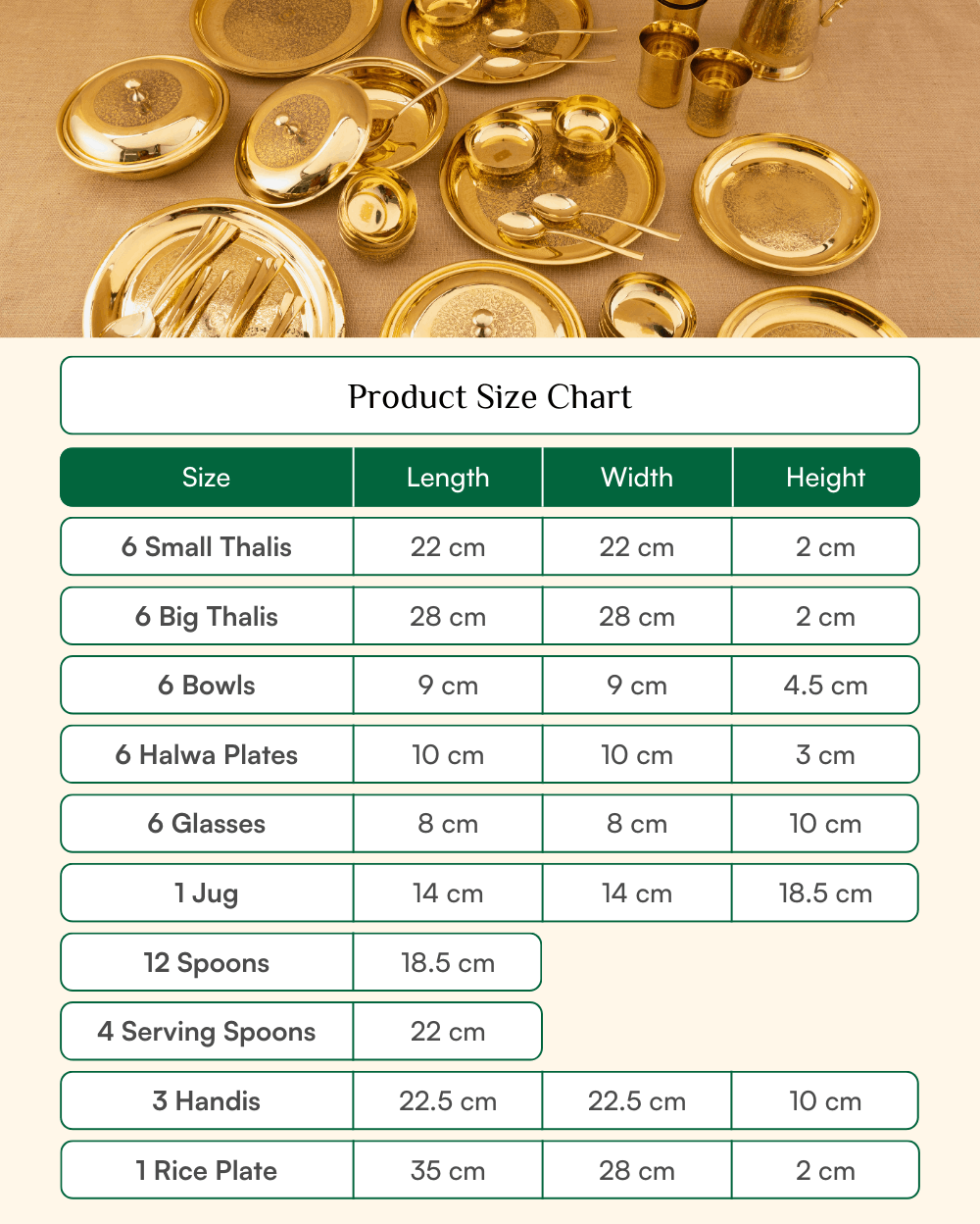 Premium Brass Premium Dinner Set