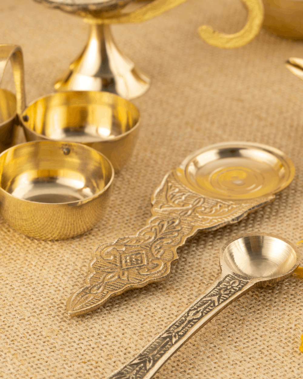 Brass Premium Pooja set