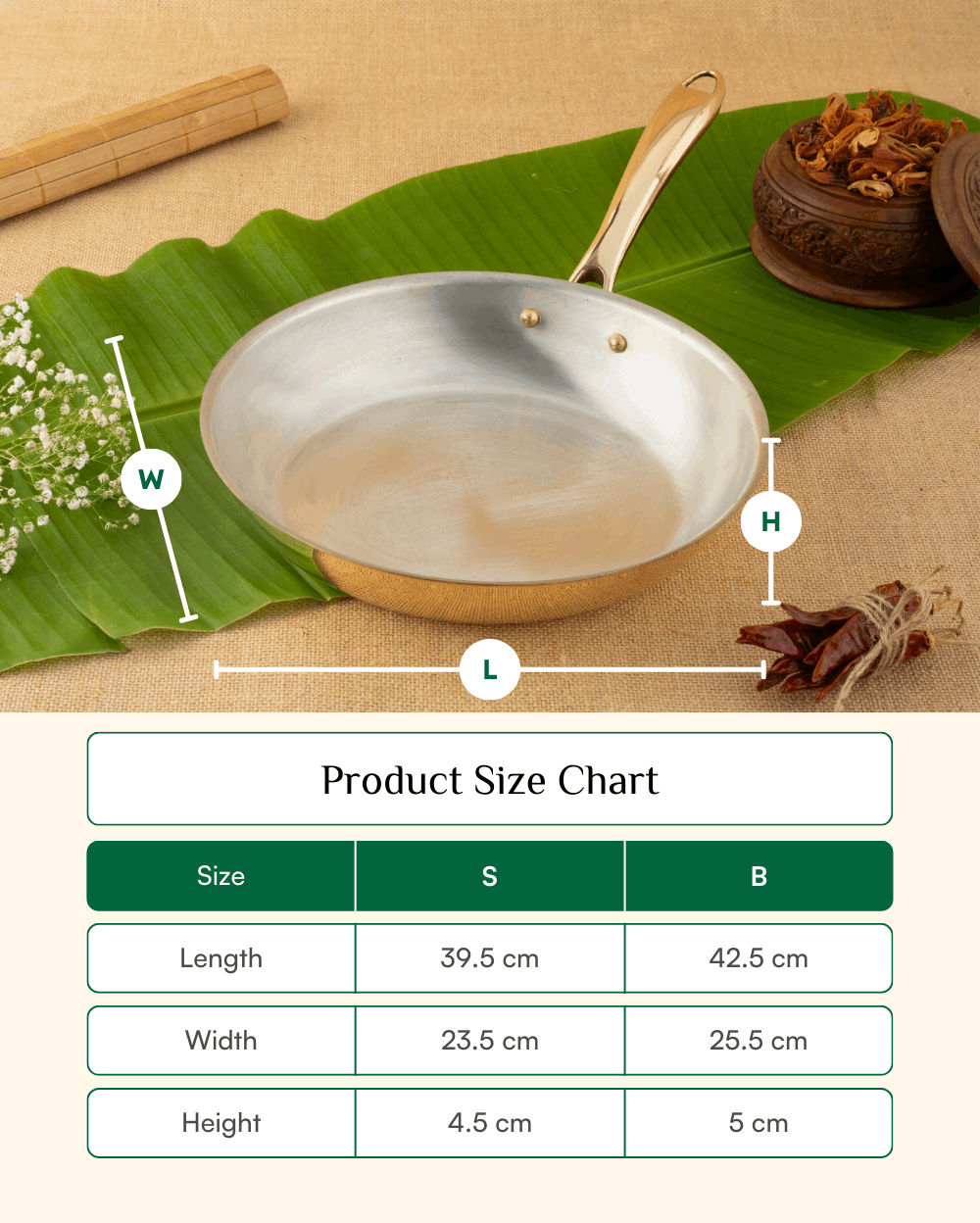 Premium Brass Robust Frypan Tin Coated