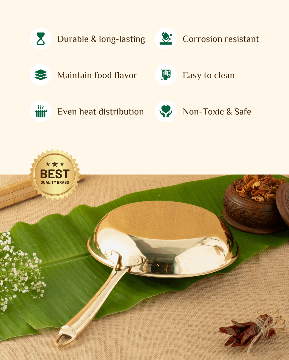 Benefits Of Brass Robust Frypan Tin Coated