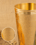 Authentic Brass Robust Lassi Glass Engraved