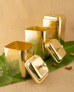 Brass Royal Hammered Square Container Set of 3