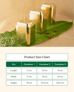 Premium Brass Royal Hammered Square Container Set of 3