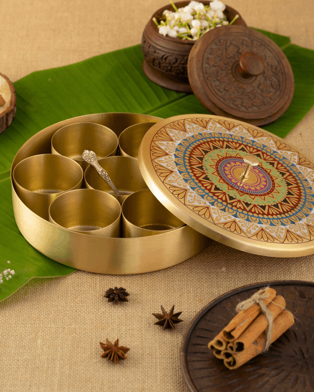 Royal Brass Spice Box Designer