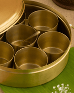 Real Brass Spice Box Engraved