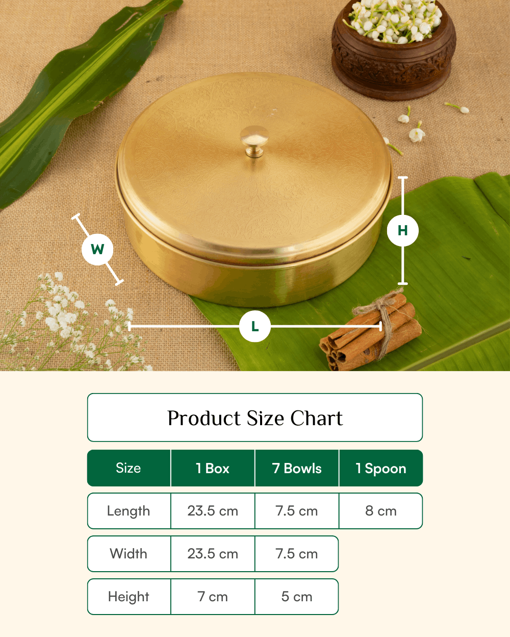 Premium Brass Spice Box Engraved