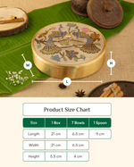 Premium Brass Spice Box Peacock Engraved