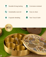 Benefits Brass Spice Box Peacock Engraved