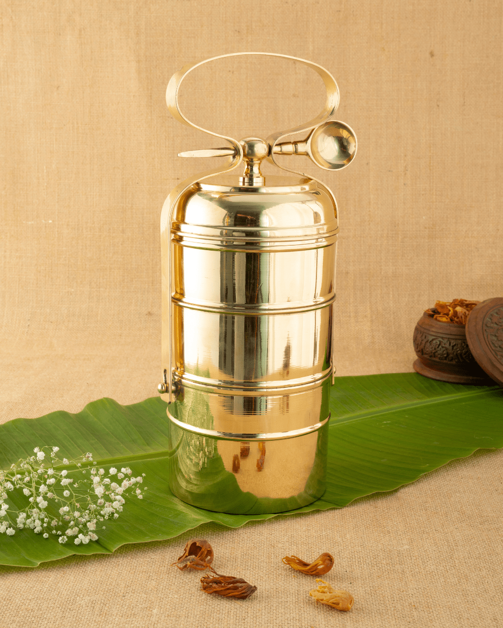 Royal Brass Sterling Tiffin with Spoon Tin Coated