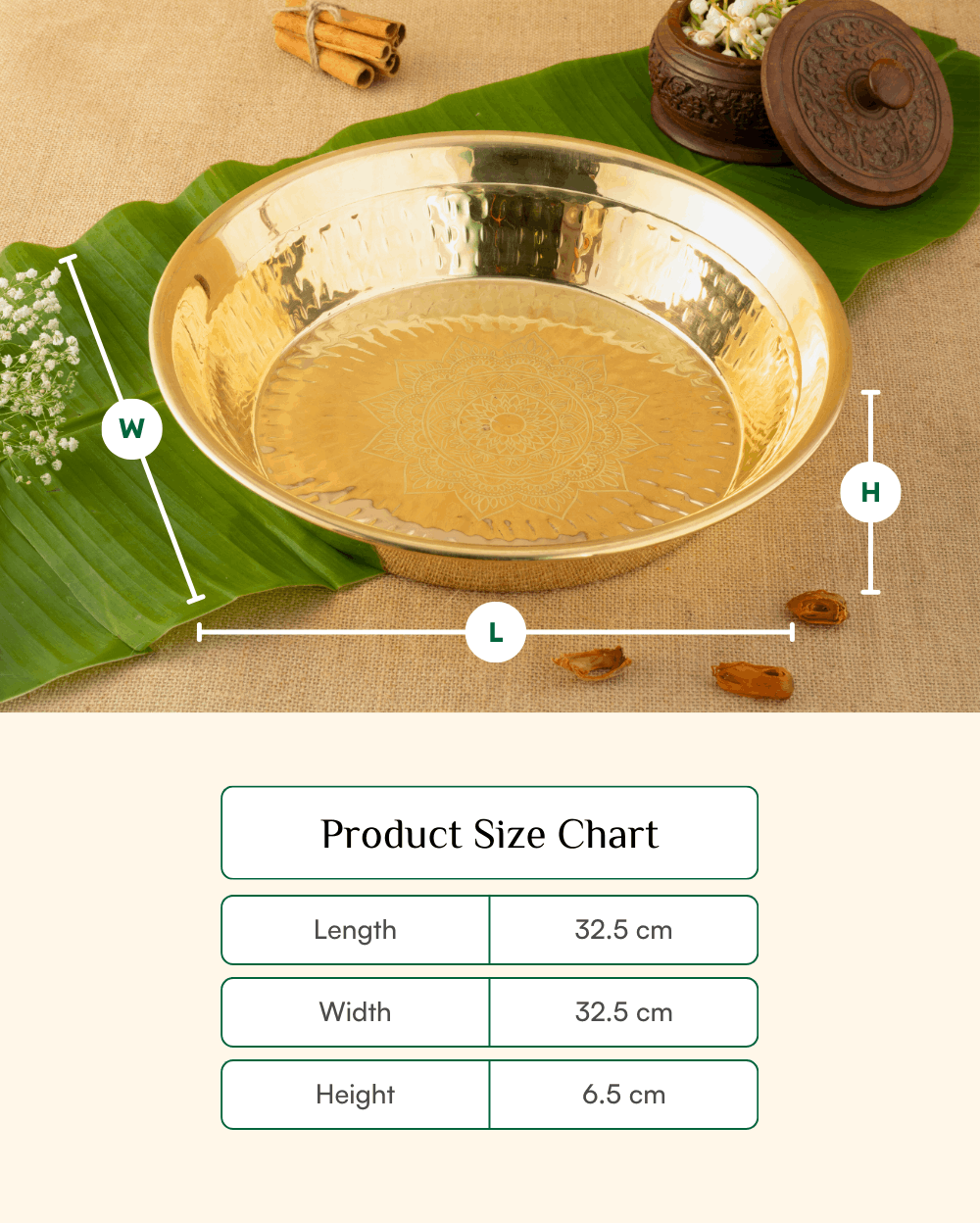 Premium Brass Classic Hammered Deep Plate/parat