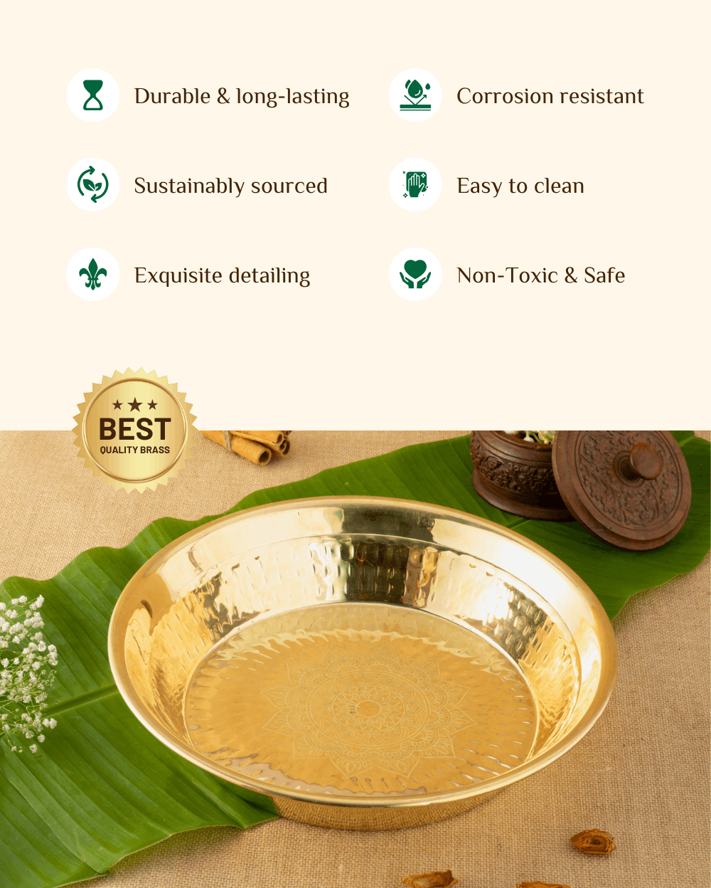 Benefits Of Brass Classic Hammered Deep Plate/parat