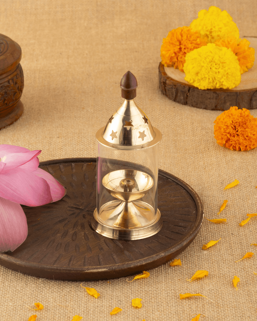 Classic Brass Cylindrical Akhand Diya
