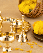 Authentic Brass Divine Pooja Set Engraved