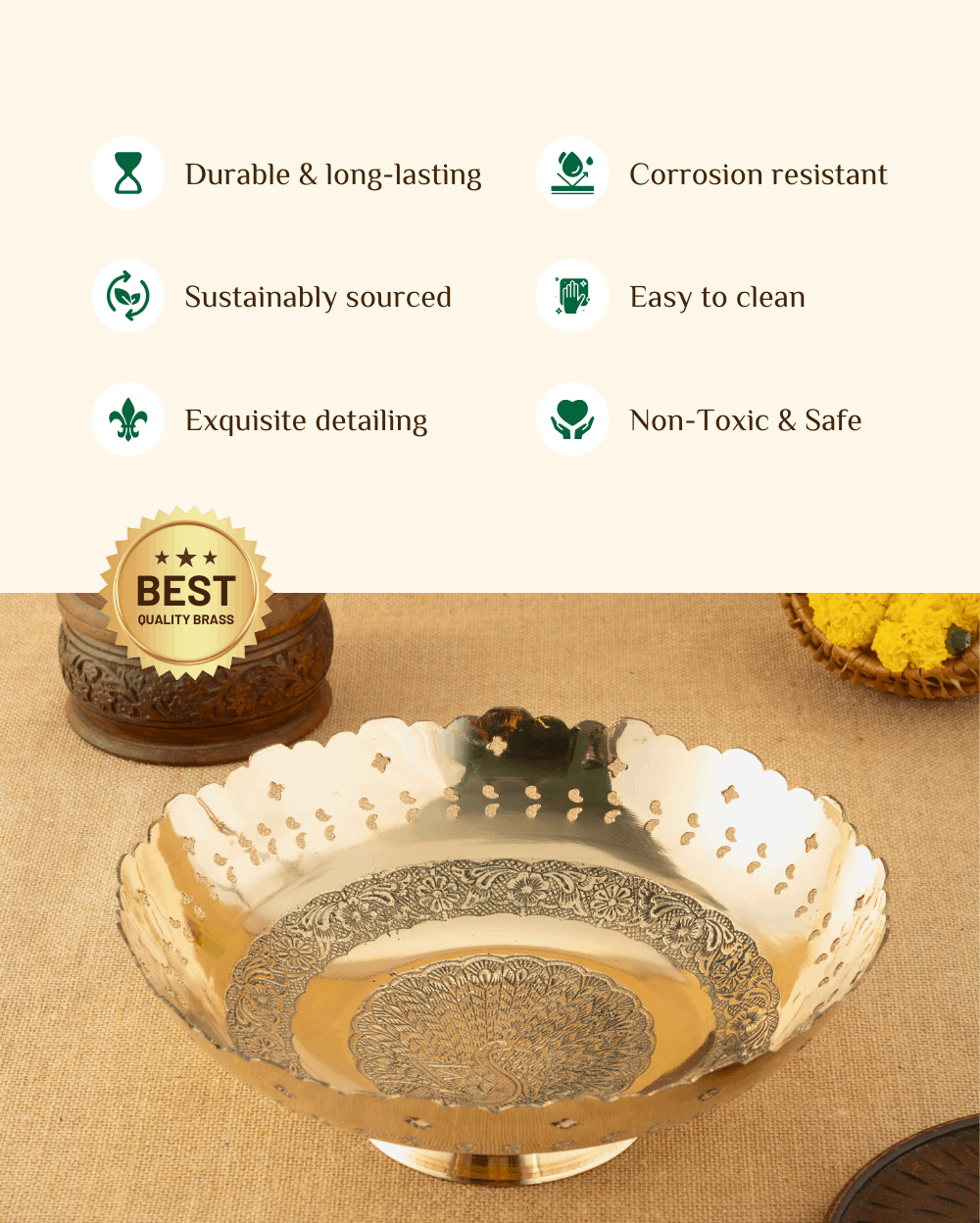 Benefits Of Brass Fruit Bowl Engraved