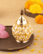 Classic Brass Oval Crystal Akhand Diya