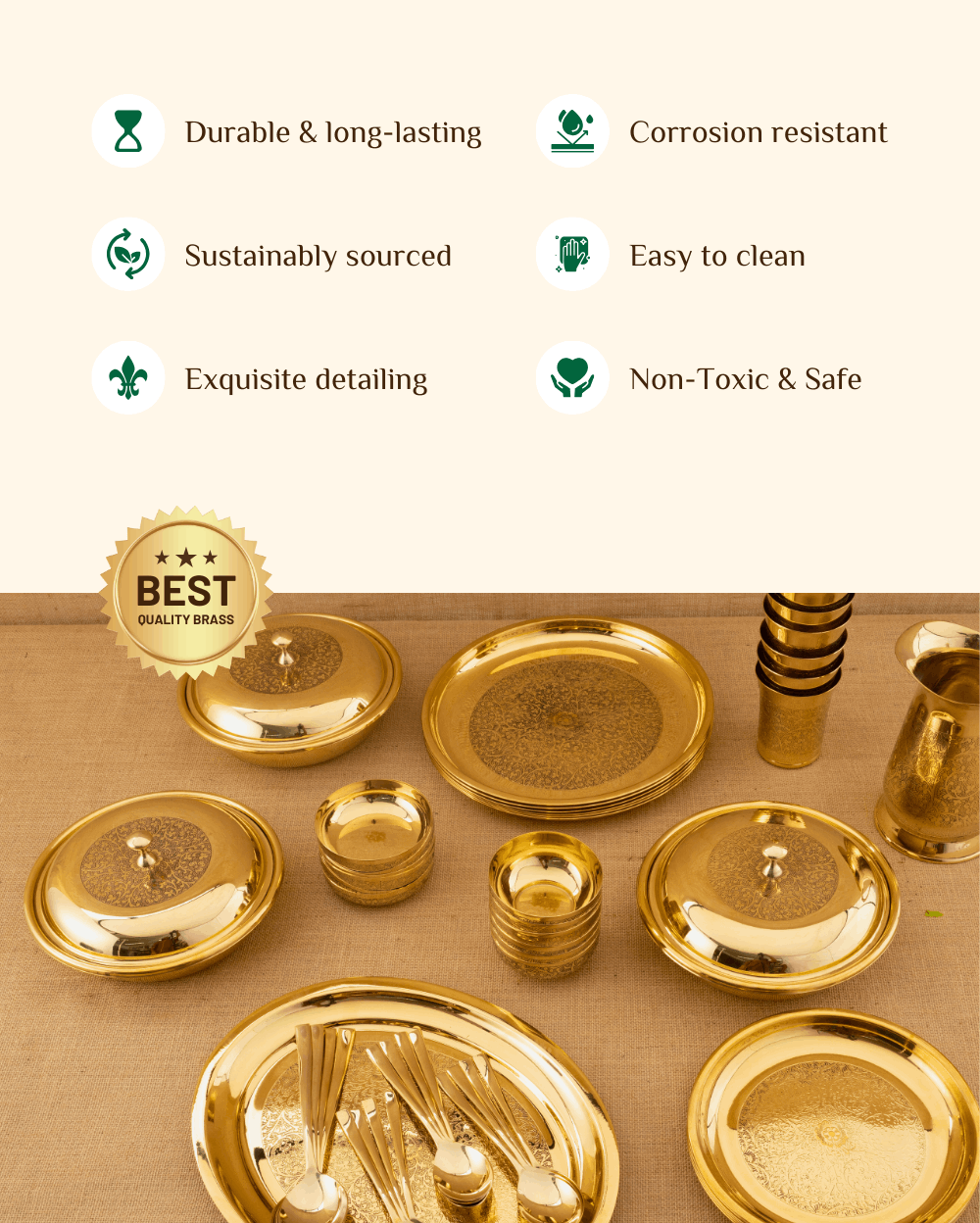 Benefits Of Brass Premium Dinner Set