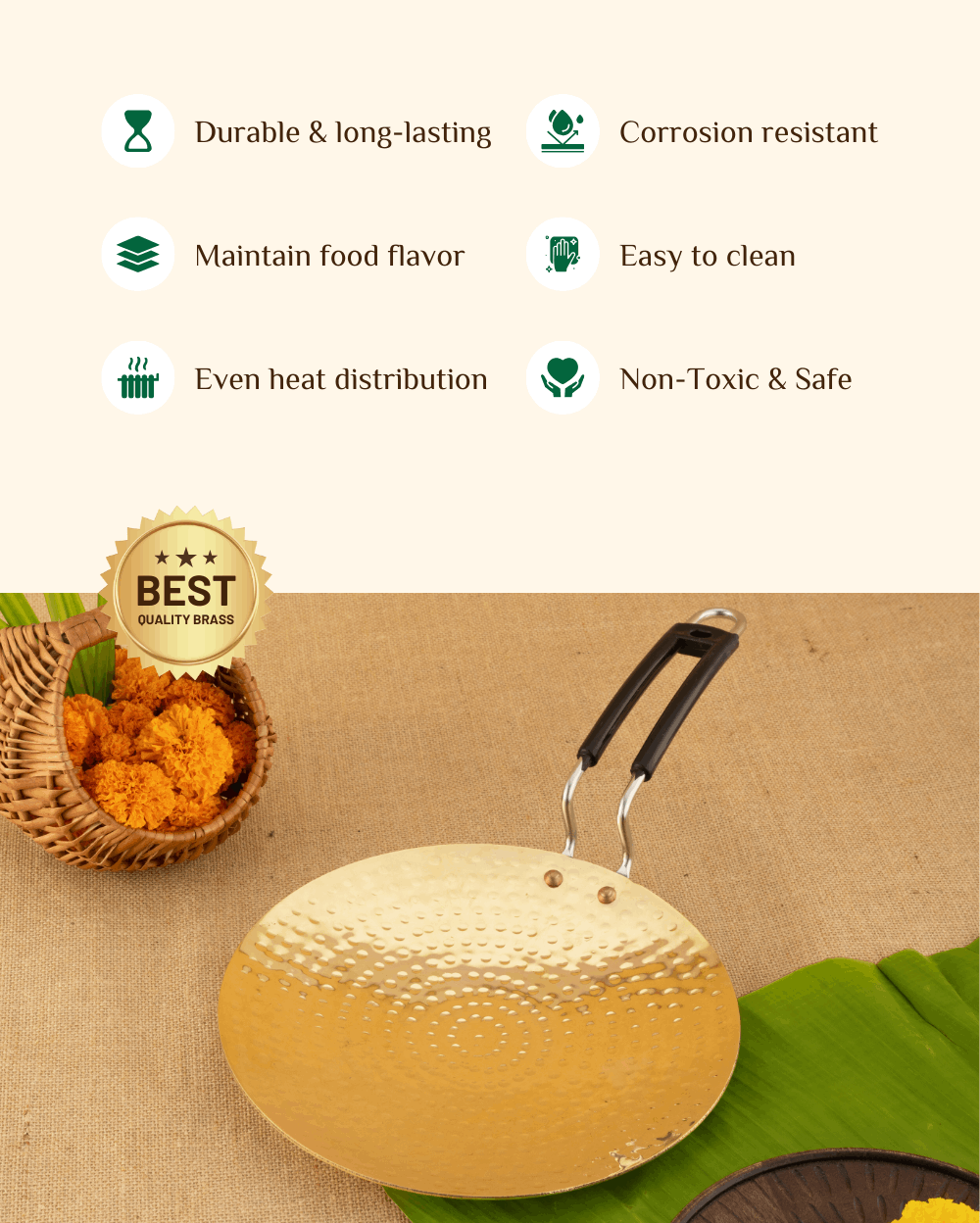 Benefits Of Brass Premium Roti Tawa Hammered