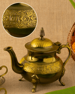 Authentic Brass Rajwadi Cup Saucer Set With Kettle