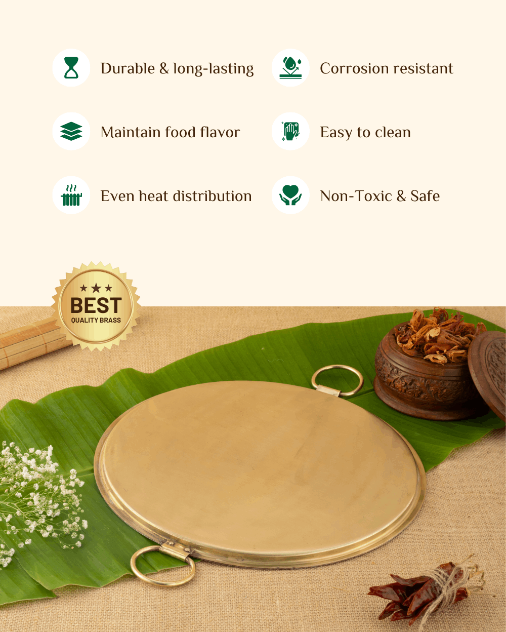 Benefits Of Brass Robust Dosa Tawa Tin Coated