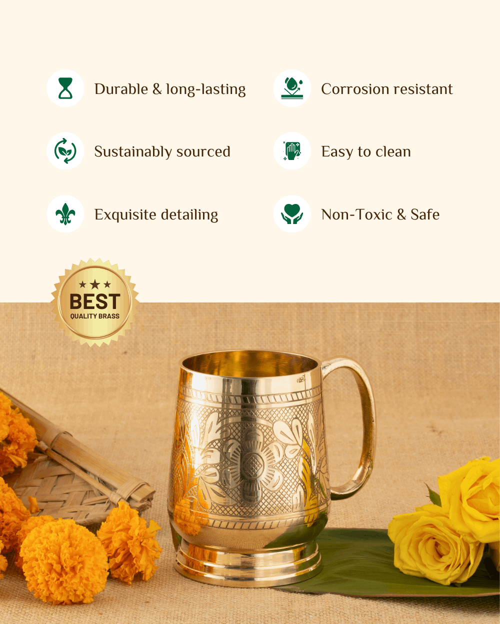 Benefits Of Brass Robust Mug Engraved