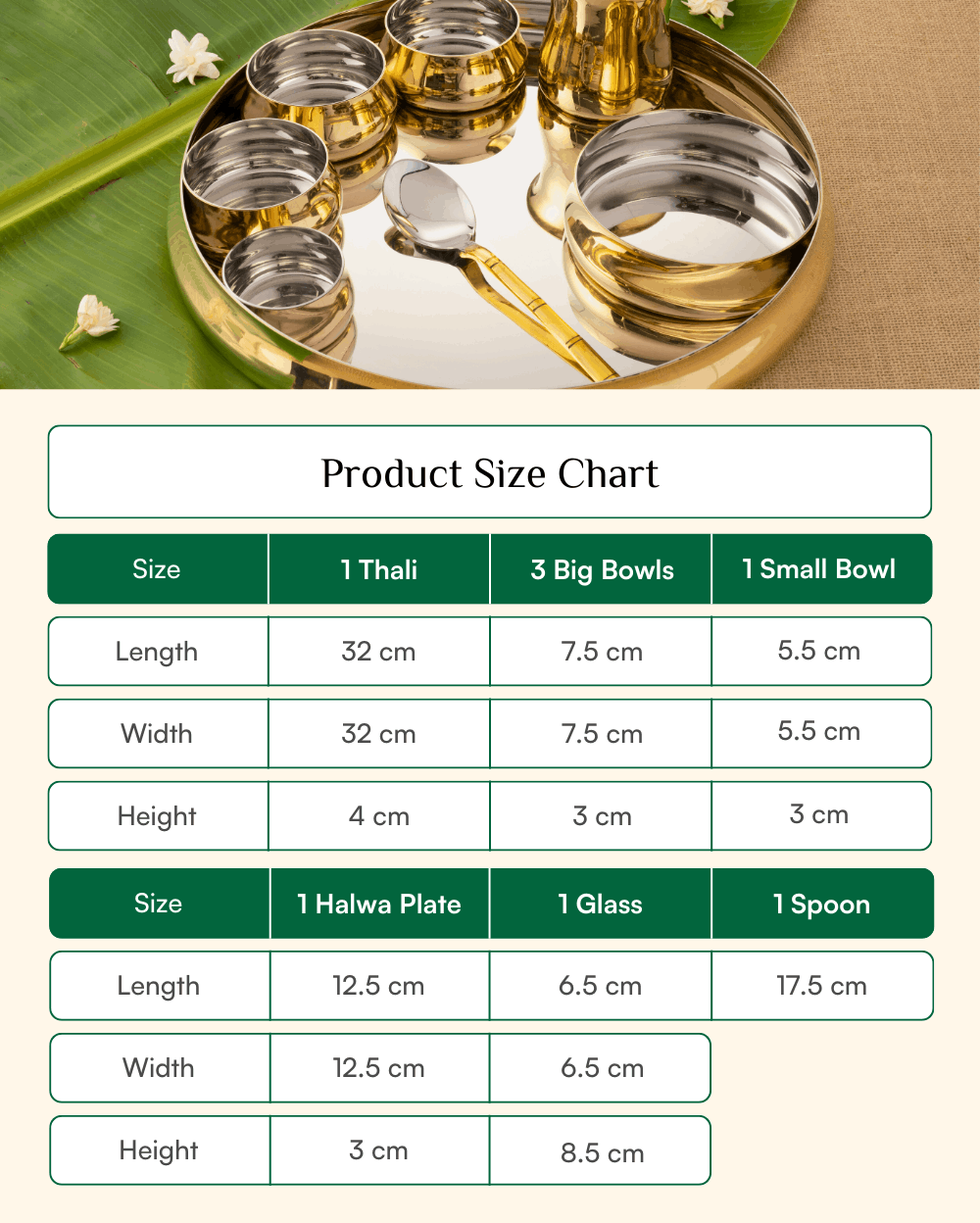 Premium Brass Signature Thaliset Curved (steel Inside)