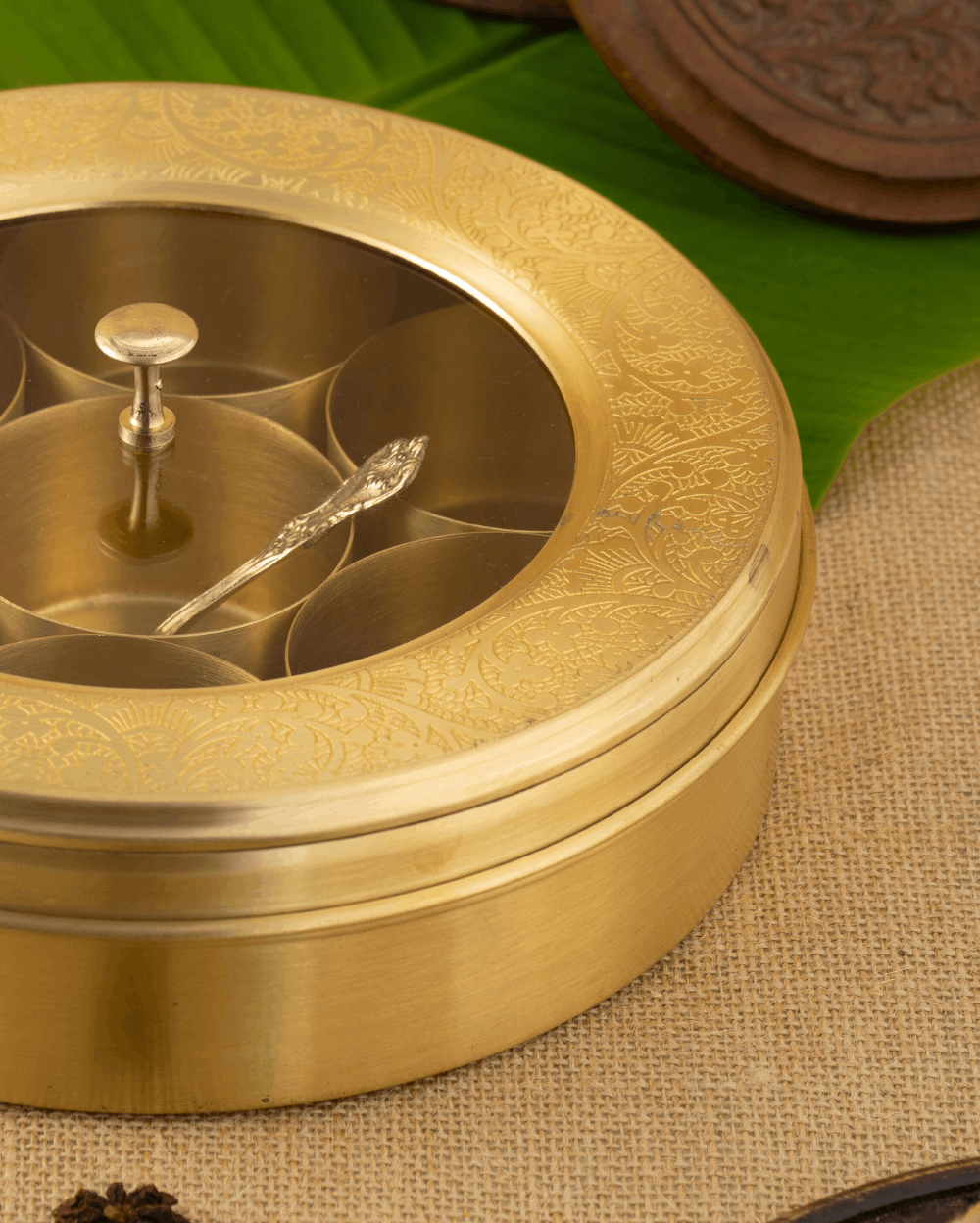 Pure Brass Spice Box See Through