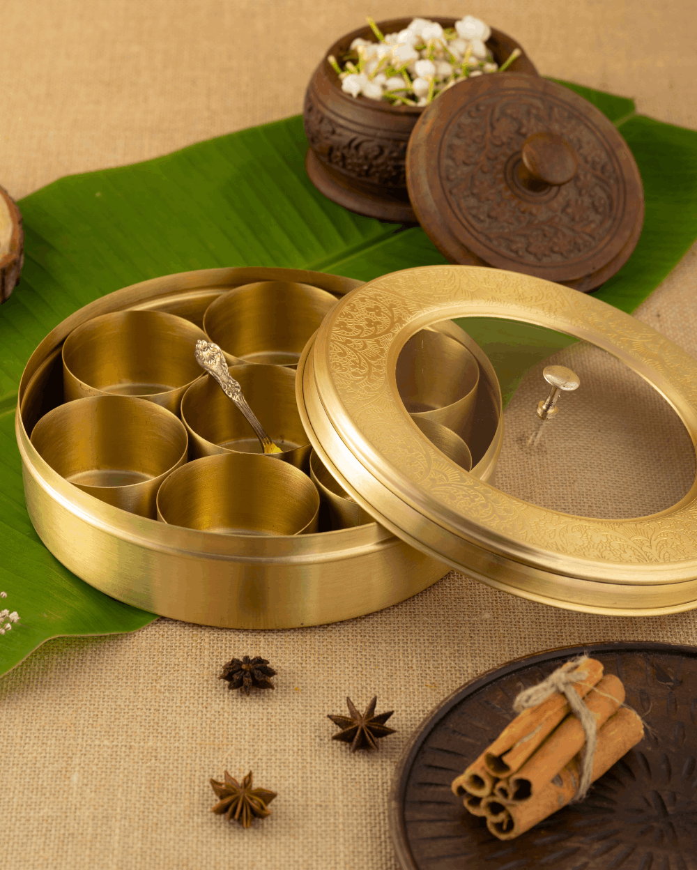 Royal Brass Spice Box See Through