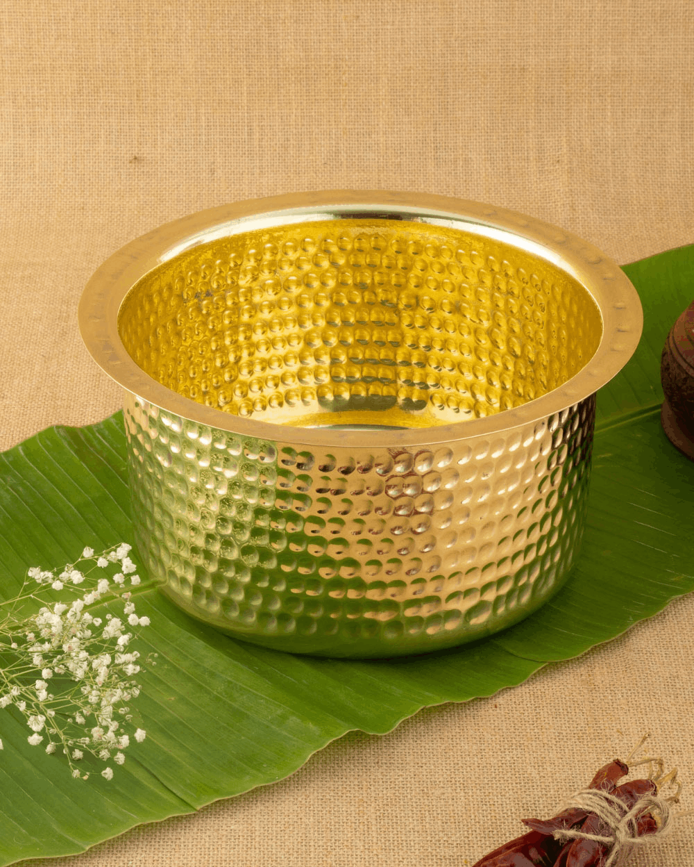 Brass Sterling Hammered Cooking Pot