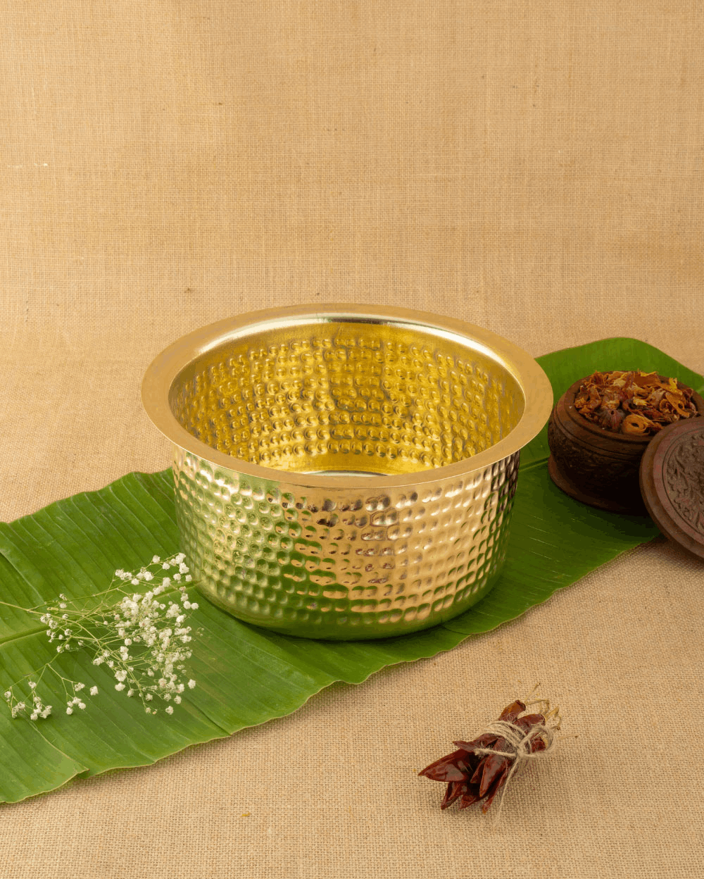 Brass Sterling Hammered Cooking Pot