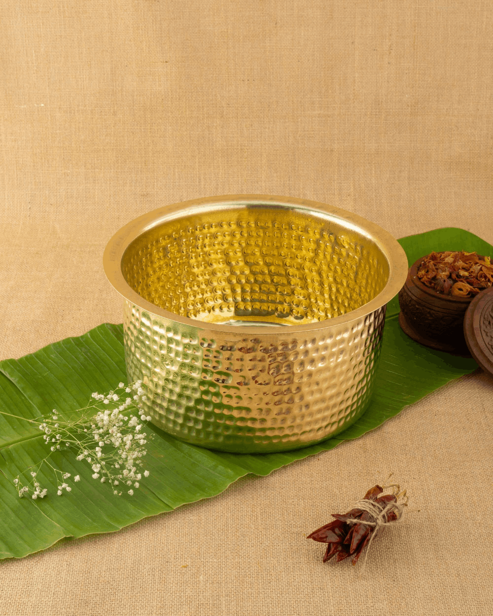 Brass Sterling Hammered Cooking Pot
