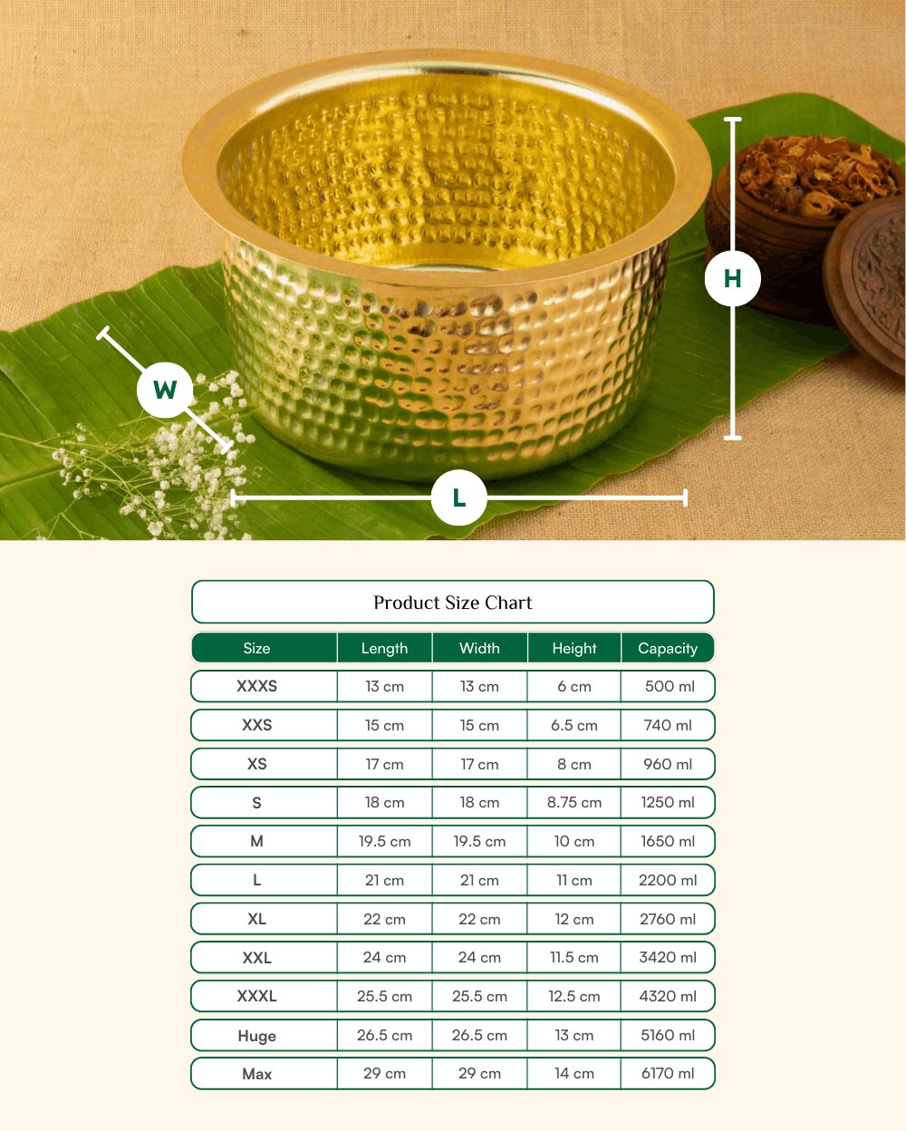 Premium Brass Sterling Hammered Cooking Pot