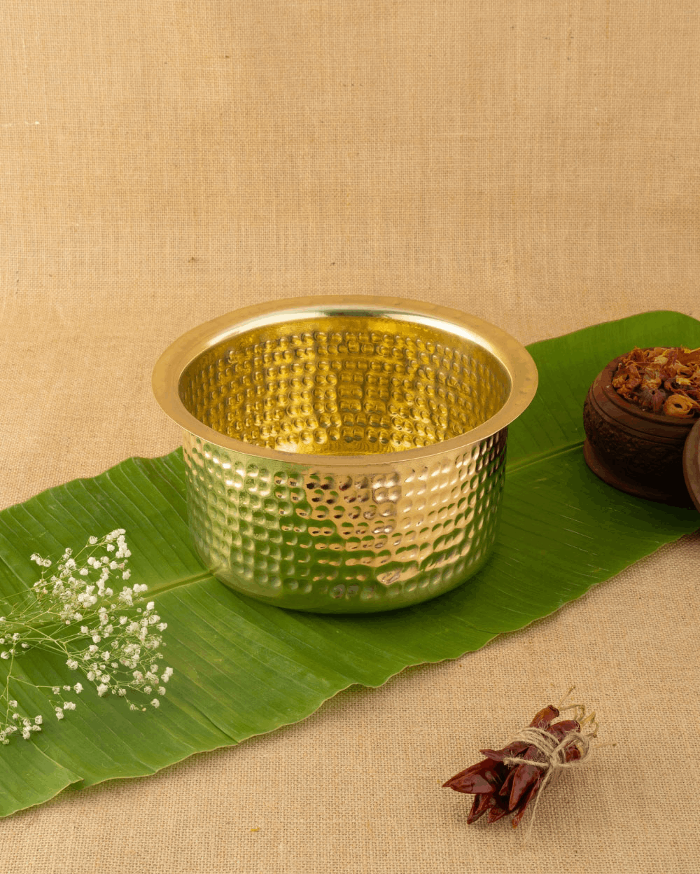 Brass Sterling Hammered Cooking Pot