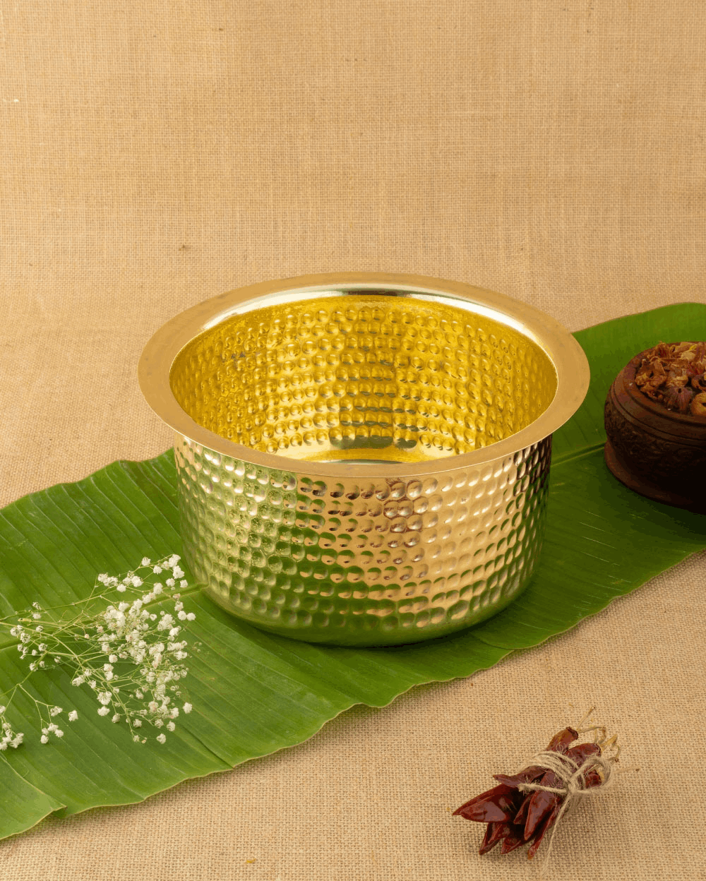 Brass Sterling Hammered Cooking Pot