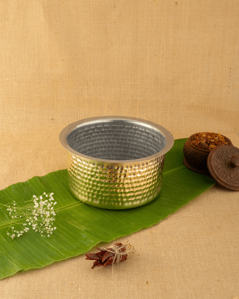 Brass Sterling Hammered Cooking Pot Tin Coated