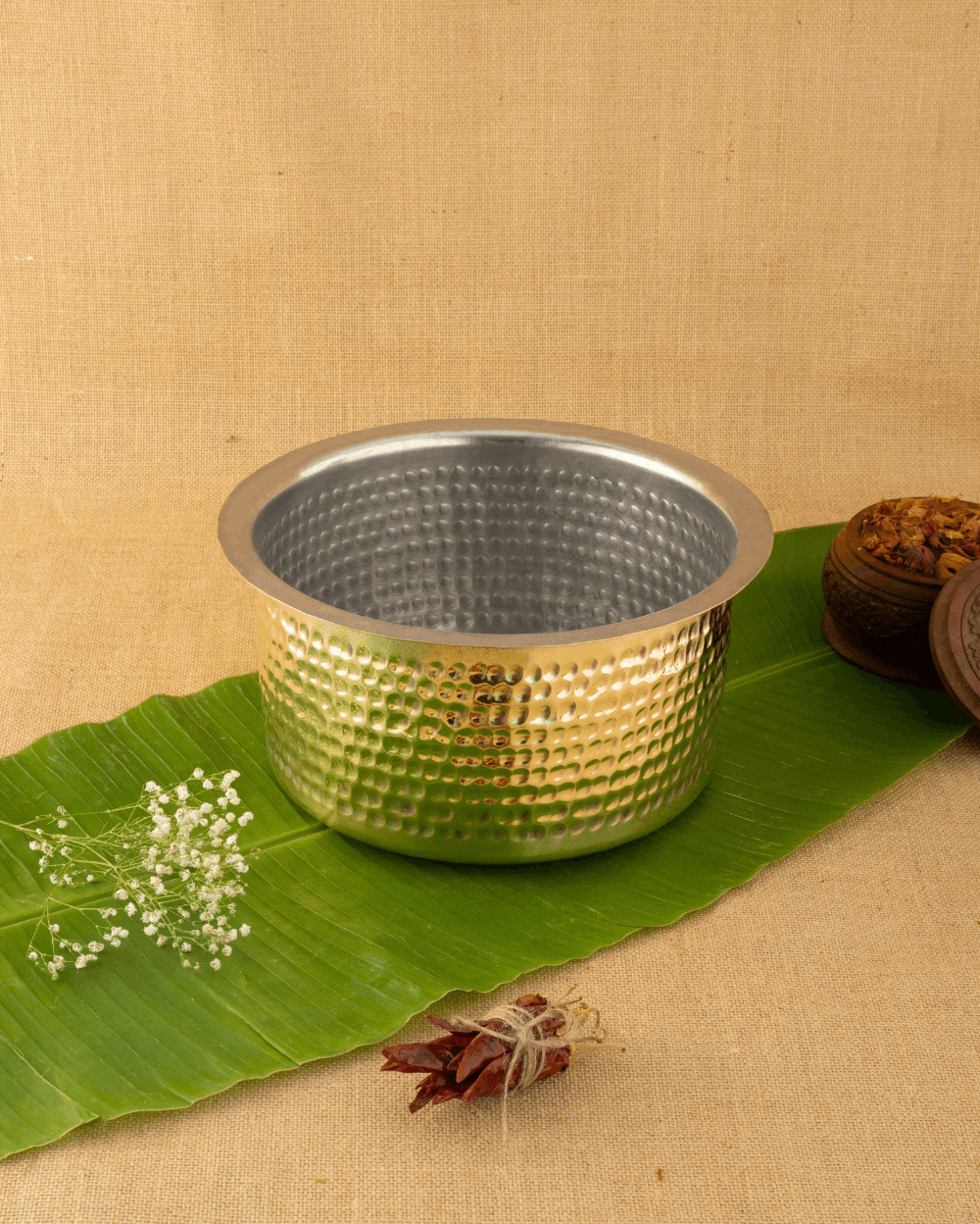 Brass Sterling Hammered Cooking Pot Tin Coated