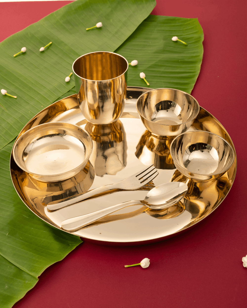 Authentic Bronze Monarch Thali/Dinner Set Glossy